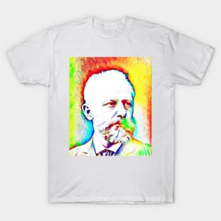 Pyotr Ilyich Tchaikovsky Colourful Portrait | Pyotr Ilyich Tchaikovsky Artwork 11 T-Shirt